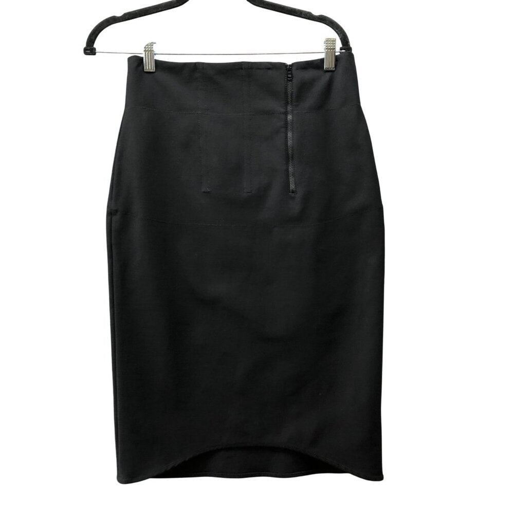 Acne Studios Rene Stretch Pencil Skirt Womens 40 US 8 Black Zip Cotton Blend